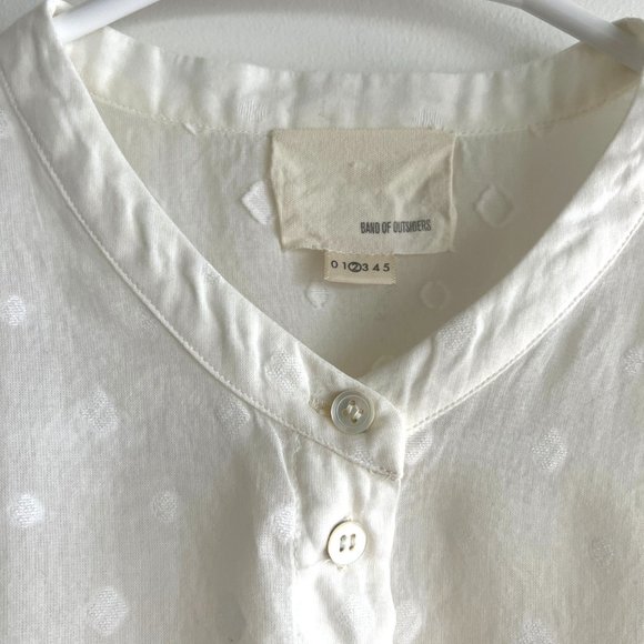 Band of Outsiders, cotton voile popover w/kimono sleeves, off white, size 2/S/M - Picture 3 of 9
